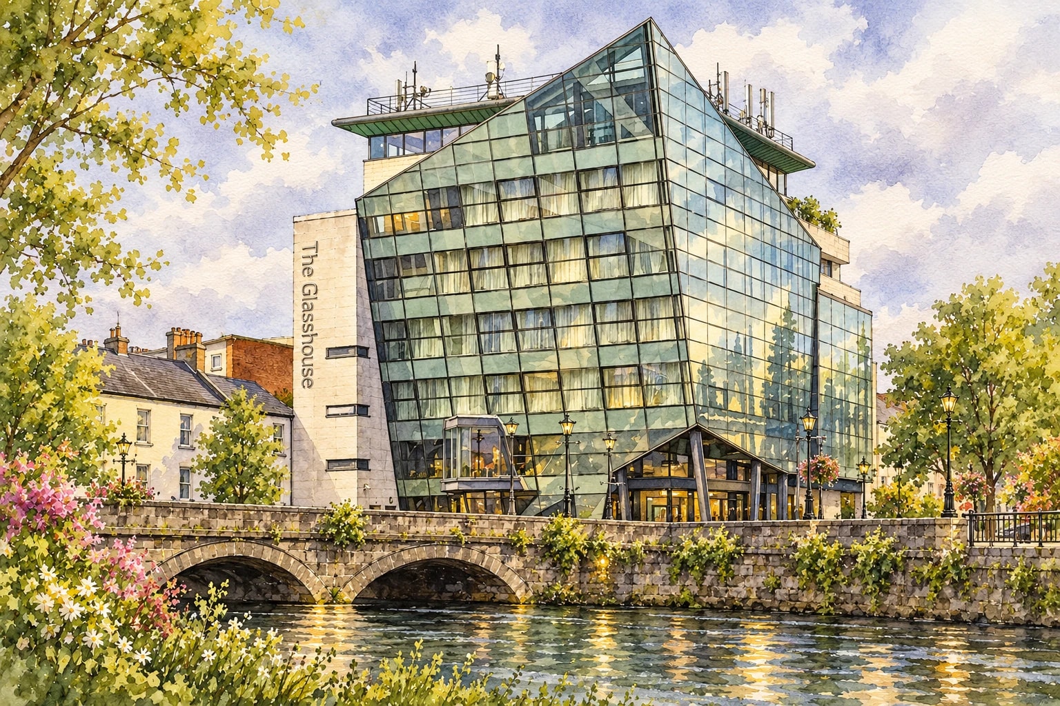Watercolor of The Glasshouse